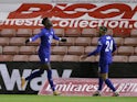 Chelsea's Tammy Abraham celebrates scoring against Barnsley in the FA Cup on February 11, 2021