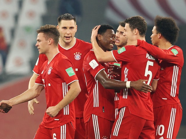 Bayern Munich's Benjamin Pavard celebrates scoring against Tigres in the Club World Cup final on February 11, 2021