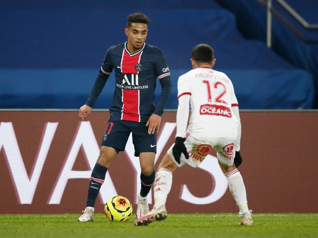 Colin Dagba in action for PSG in January 2021