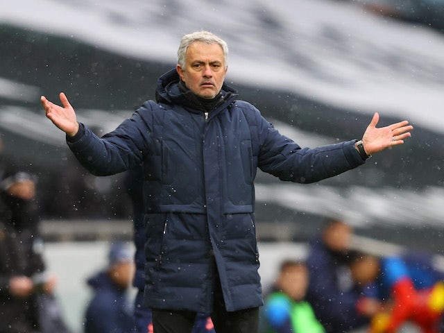 Tottenham Hotspur manager Jose Mourinho pictured on February 7, 2021