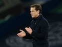 Fulham manager Scott Parker celebrates after the match on February 14, 2021