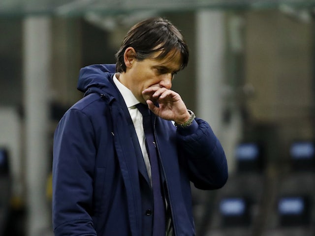 Lazio coach Simone Inzaghi pictured on February 14, 2021