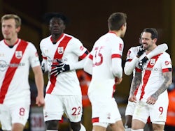 Southampton's Danny Ings celebrates scoring against Wolverhampton Wanderers in the FA Cup on February 11, 2021