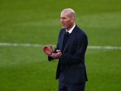 Real Madrid coach Zinedine Zidane pictured on February 14, 2021