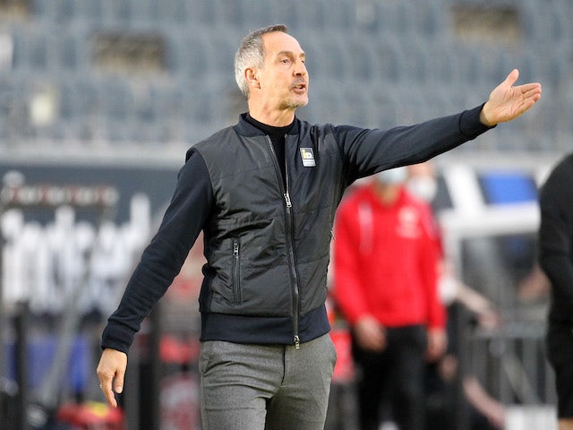 Eintracht Frankfurt coach Adi Hutter pictured on February 20, 2021
