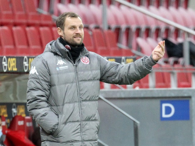 Mainz 05 coach Bo Svensson pictured in February 2021