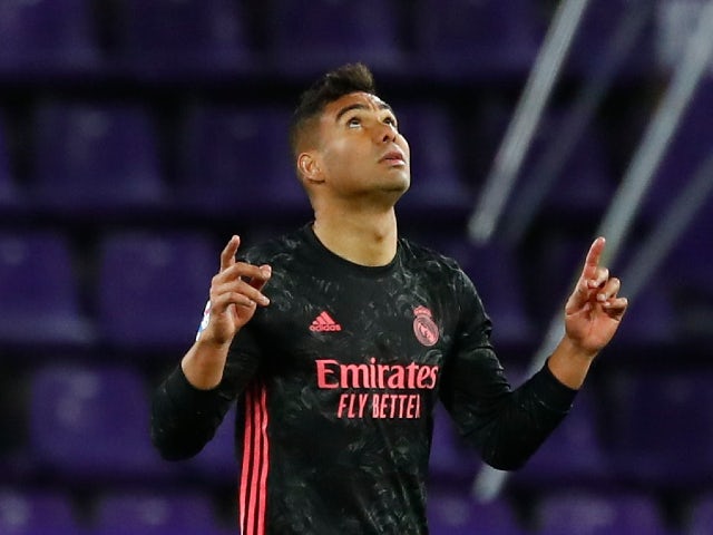 Casemiro in action for Real Madrid on February 20, 2021