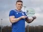 Connor Shields poses with his Scottish Championship Player of the Month award for January 2021