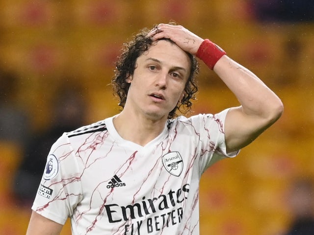 David Luiz in action for Arsenal on February 2, 2021