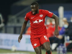 Dayot Upamecano in action for RB Leipzig on February 6, 2021