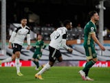 Ademola Lookman celebrates scoring for Fulham against Sheffield United in the Premier League on February 20, 2021
