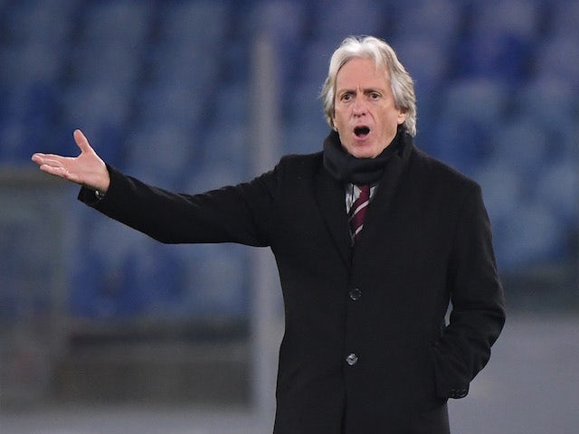 Benfica coach Jorge Jesus in the Europa League on February 18, 2021
