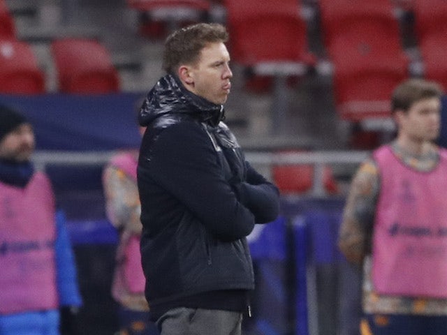 RB Leipzig coach Julian Nagelsmann pictured on February 16, 2021