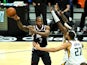 Los Angeles Clippers forward Kawhi Leonard looks to make a pass against the Utah Jazz on February 20, 2021