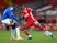 Everton's Abdoulaye Doucoure in action with Liverpool's Sadio Mane in the Premier League on February 20, 2021