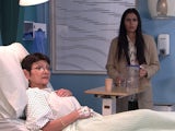 Alya and Yasmeen on the first episode of Coronation Street on March 5, 2021
