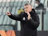 Manchester United manager Ole Gunnar Solskjaer reacts in the Europa League on February 18, 2021
