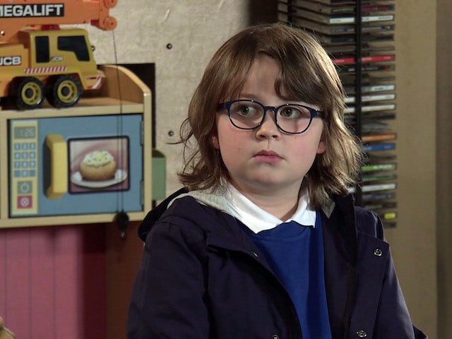Sam on the first episode of Coronation Street on March 1, 2021