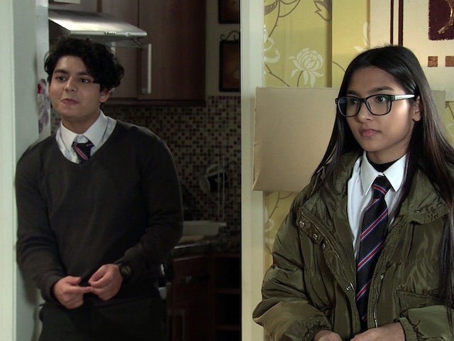 Aadi and Asha on the first episode of Coronation Street on February 24, 2021