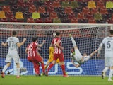Olivier Giroud scores for Chelsea against Atletico Madrid in the Champions League on February 23, 2021