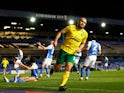 Norwich City's Teemu Pukki celebrates scoring their first goal against Birmingham City in the Championship on February 23, 2021
