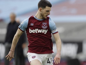 Declan Rice in action for West Ham United on February 21, 2021