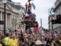 Revellers take over on Piccadilly Circus for London Pride 2019
