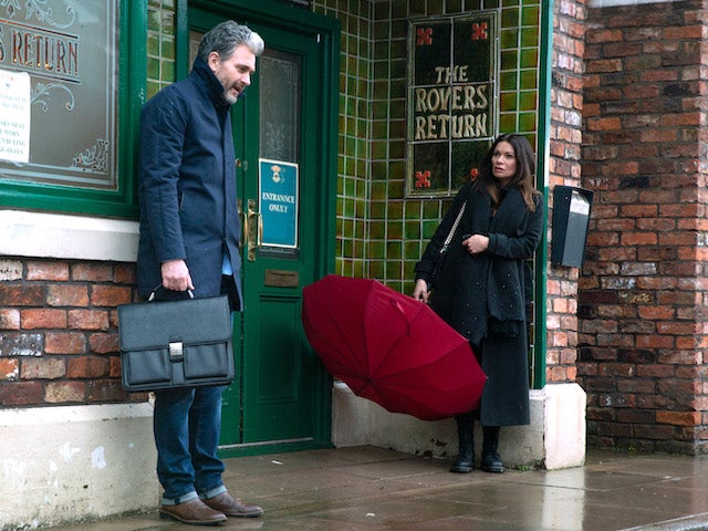 Lucas and Carla on the second episode of Coronation Street on March 8, 2021