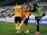 Ruben Neves celebrates scoring for Wolverhampton Wanderers against Newcastle United in the Premier League on February 27, 2021