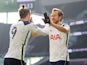 Tottenham Hotspur's Harry Kane and Gareth Bale celebrate a goal against Burnley in the Premier League on February 28, 2021