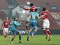 Bristol City's Tyreeq Bakinson scores against Bournemouth in the Championship on March 3, 2021