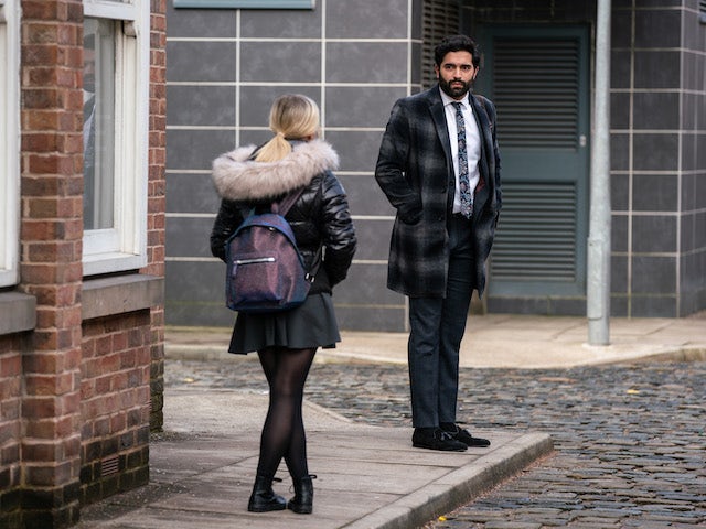 Imran and Kelly on Coronation Street on March 26, 2021