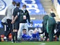 Leicester City midfielder Harvey Barnes is taken off injured against Arsenal on February 28, 2021
