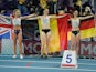 GB's Holly Archer celebrates winning the silver medal in the 1500m at the European Indoor Championships on March 6, 2021