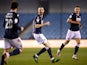 Millwall's Scott Malone celebrates scoring their first goal against Preston North End in the Championship on March 2, 2021
