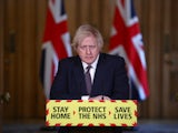Boris Johnson at his Downing Street press conference on March 8, 2021