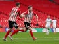 Sunderland's Lynden Gooch scores against Tranmere Rovers in the EFL Trophy final on March 14, 2021