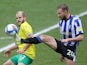 Sheffield Wednesday's Jordan Rhodes in action with Norwich City's Teemu Pukki in the Championship on March 14, 2021