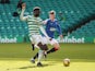 Celtic's Odsonne Edouard shoots at goal against Rangers in the Scottish Premiership on March 21, 2021