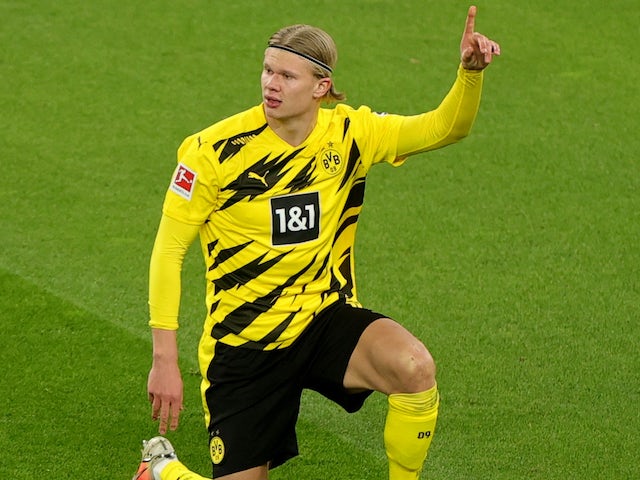 Erling Braut Haaland in action for Borussia Dortmund on March 13, 2021