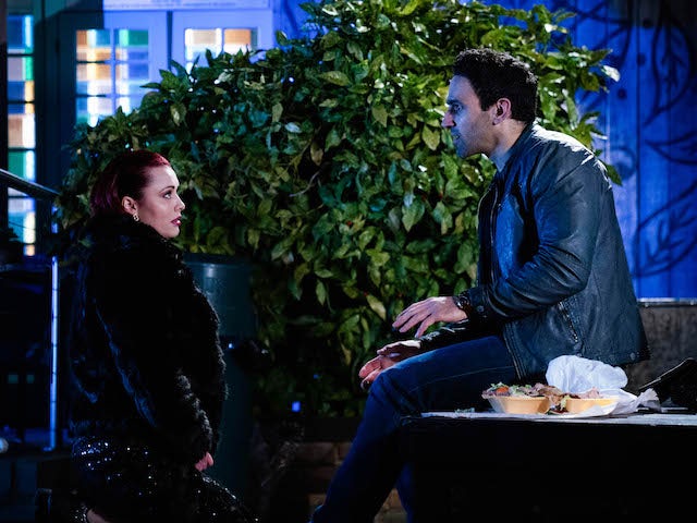 Whitney and Kush on EastEnders on March 29, 2021