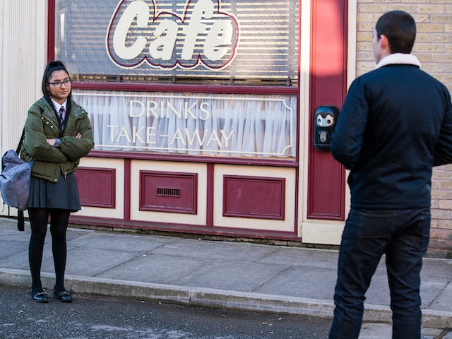 Asha on the first episode of Coronation Street on March 29, 2021
