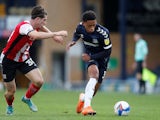 Southend United's Nathan Ralph in action with Exeter City's Josh Key in League Two on October 10, 2020