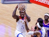 New Orleans Pelicans guard Eric Bledsoe drives to the basket against LA Clippers on March 15, 2021