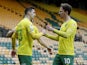 Norwich City's Kenny McLean celebrates scoring their first goal with Kieran Dowell on March 20, 2021