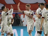 Belgium's Kevin De Bruyne celebrates scoring against Wales on March 24, 2021