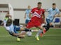 Norway's Erling Haaland in action with Gibraltar's Scott Wiseman on March 24, 2021