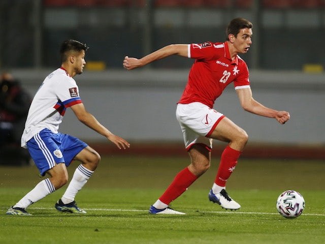 Malta's Alexander Satariano in action against Russia on March 24, 2021