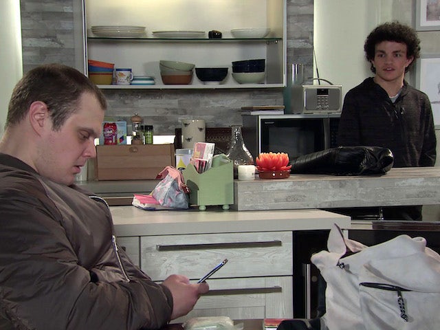 Ned and Simon on the first episode of Coronation Street on April 5, 2021