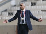 Cyprus coach Nikos Kostenoglou during the match on March 24, 2021